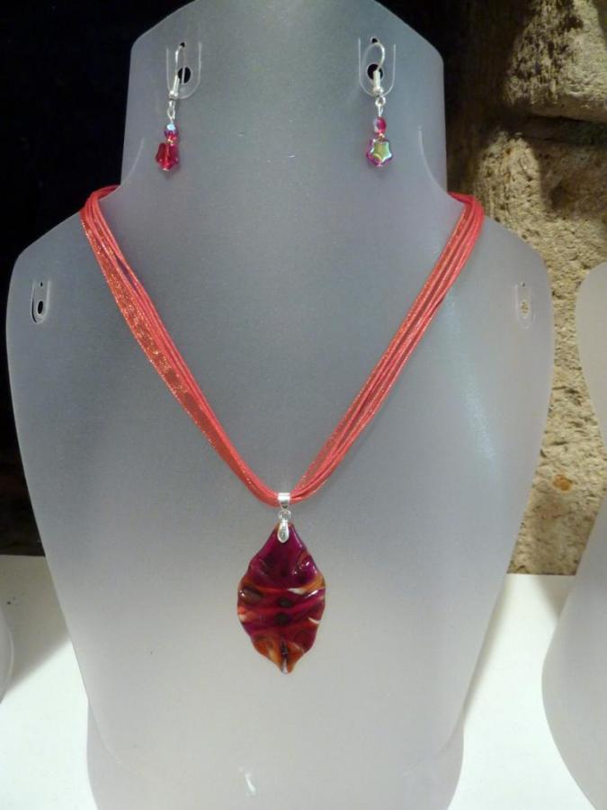 Pendentif murano rouge